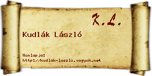 Kudlák László névjegykártya