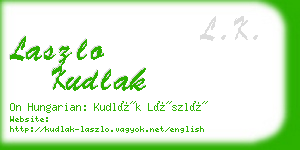 laszlo kudlak business card